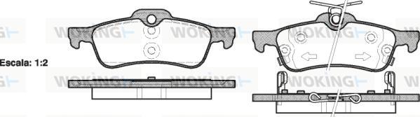 Woking P9623.02 - Тормозные колодки, дисковые, комплект autospares.lv