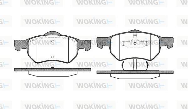 Woking P9823.00 - Тормозные колодки, дисковые, комплект autospares.lv