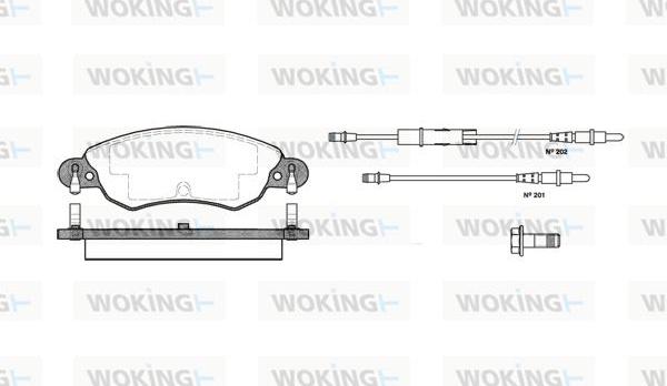 Woking P9293.04 - Тормозные колодки, дисковые, комплект autospares.lv