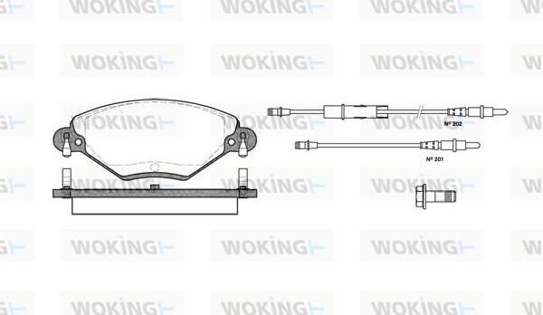 Woking P9283.04 - Тормозные колодки, дисковые, комплект autospares.lv