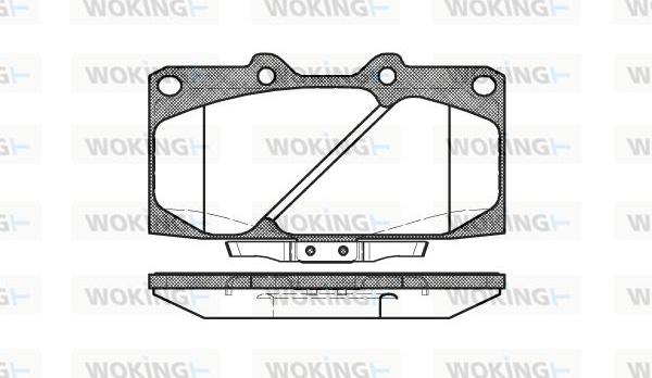 Woking P4993.04 - Тормозные колодки, дисковые, комплект autospares.lv