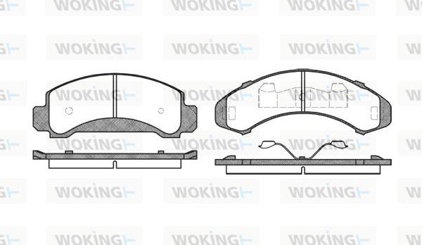 Woking P4503.00 - Тормозные колодки, дисковые, комплект autospares.lv