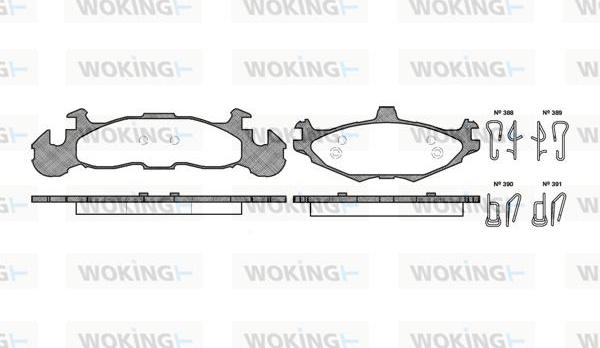 Woking P4193.00 - Тормозные колодки, дисковые, комплект autospares.lv