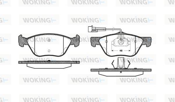 Woking P4893.02 - Тормозные колодки, дисковые, комплект autospares.lv
