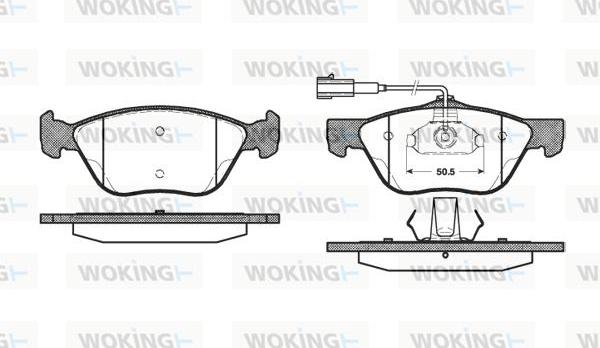 Woking P4893.32 - Тормозные колодки, дисковые, комплект autospares.lv