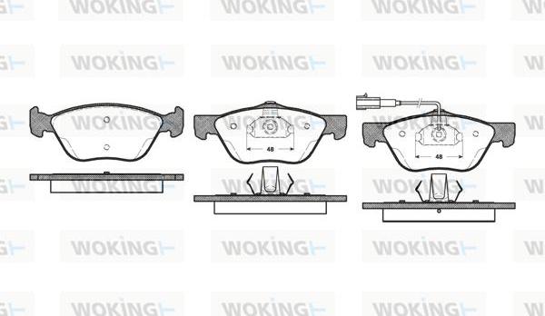 Woking P4893.21 - Тормозные колодки, дисковые, комплект autospares.lv
