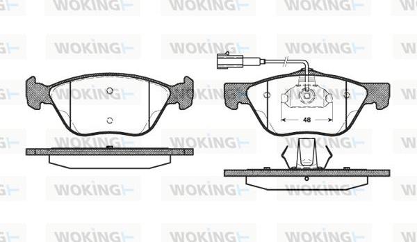 Woking P4893.22 - Тормозные колодки, дисковые, комплект autospares.lv