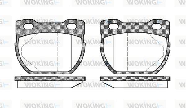 Woking P4843.00 - Тормозные колодки, дисковые, комплект autospares.lv