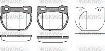 Woking P4843.20 - Тормозные колодки, дисковые, комплект autospares.lv