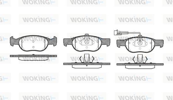 Woking P4883.11 - Тормозные колодки, дисковые, комплект autospares.lv