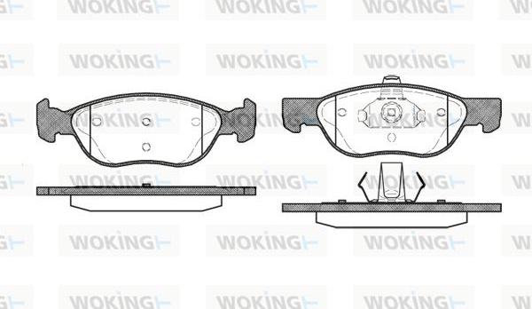 Woking P4873.00 - Тормозные колодки, дисковые, комплект autospares.lv
