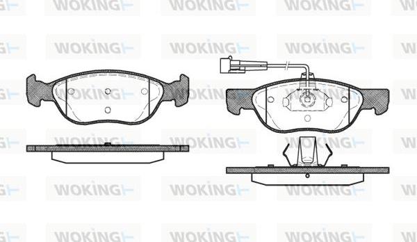 Woking P4873.12 - Тормозные колодки, дисковые, комплект autospares.lv