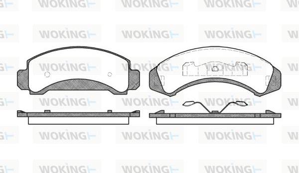 Woking P4233.00 - Тормозные колодки, дисковые, комплект autospares.lv