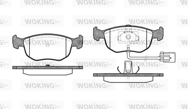 Woking P4753.02 - Тормозные колодки, дисковые, комплект autospares.lv