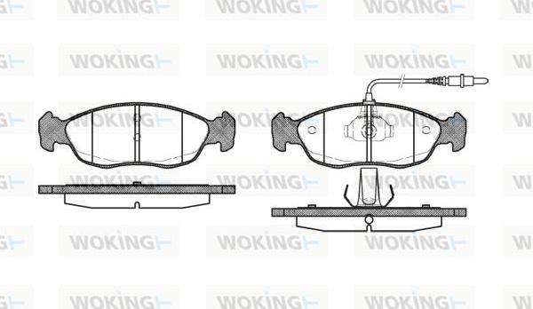 Woking P5613.02 - Тормозные колодки, дисковые, комплект autospares.lv