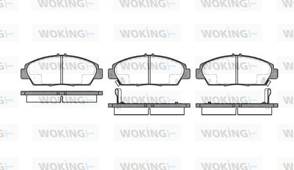 Woking P5063.02 - Тормозные колодки, дисковые, комплект autospares.lv