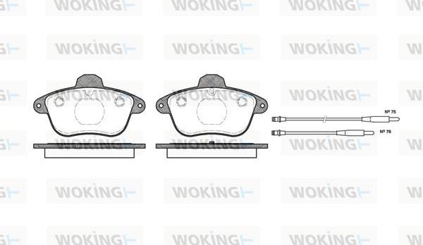 Woking P5013.14 - Тормозные колодки, дисковые, комплект autospares.lv