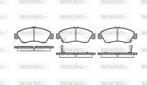 Woking P5193.02 - Тормозные колодки, дисковые, комплект autospares.lv