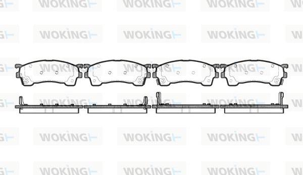 Woking P5153.04 - Тормозные колодки, дисковые, комплект autospares.lv