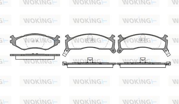 Woking P5843.02 - Тормозные колодки, дисковые, комплект autospares.lv