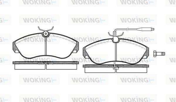 Woking P5873.02 - Тормозные колодки, дисковые, комплект autospares.lv