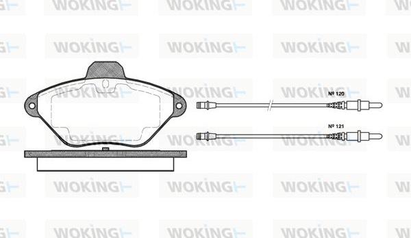 Woking P5393.04 - Тормозные колодки, дисковые, комплект autospares.lv