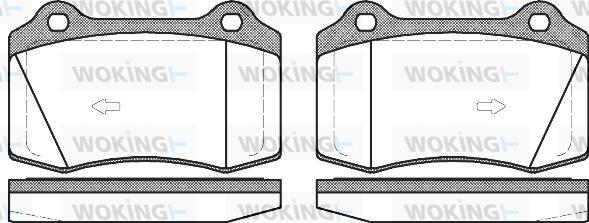 Woking P5343.55 - Тормозные колодки, дисковые, комплект autospares.lv