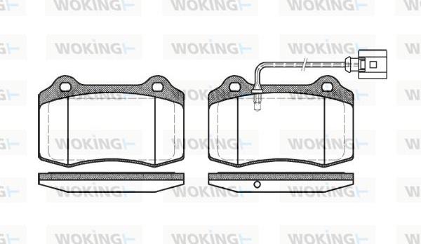 Woking P5343.01 - Тормозные колодки, дисковые, комплект autospares.lv