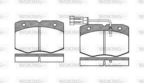 Woking P5353.12 - Тормозные колодки, дисковые, комплект autospares.lv