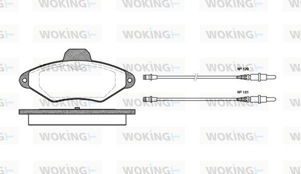 Woking P5383.04 - Тормозные колодки, дисковые, комплект autospares.lv