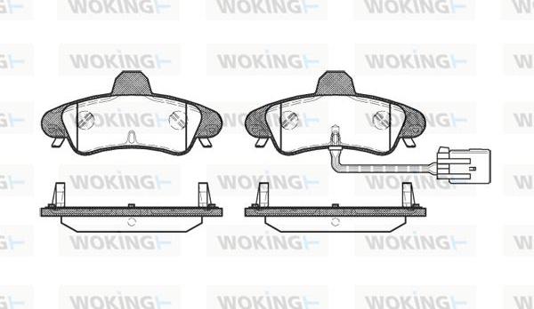 Woking P5333.12 - Тормозные колодки, дисковые, комплект autospares.lv