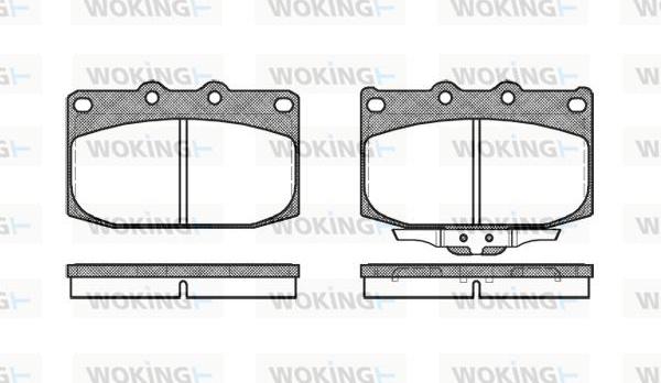 Woking P5283.02 - Тормозные колодки, дисковые, комплект autospares.lv