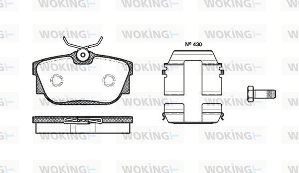 Woking P6673.10 - Тормозные колодки, дисковые, комплект autospares.lv