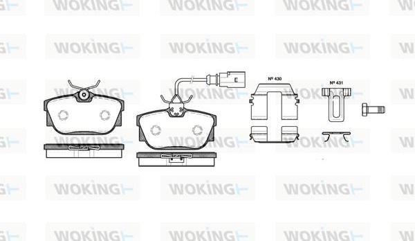 Woking P6673.12 - Тормозные колодки, дисковые, комплект autospares.lv