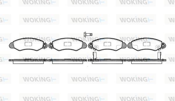 Woking P6023.02 - Тормозные колодки, дисковые, комплект autospares.lv