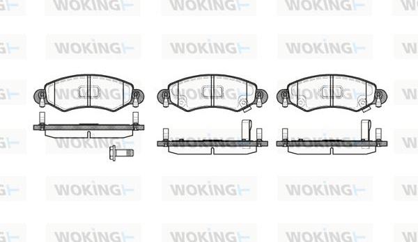 Woking P6023.12 - Тормозные колодки, дисковые, комплект autospares.lv