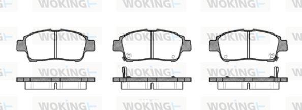 Woking P6123.02 - Тормозные колодки, дисковые, комплект autospares.lv