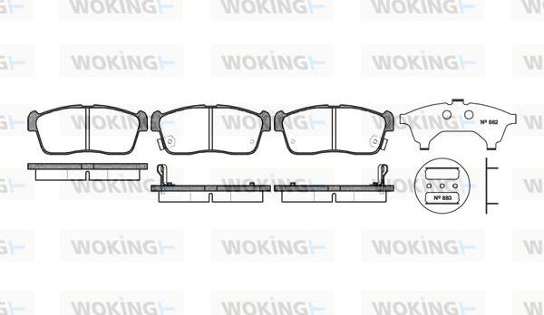 Woking P6243.02 - Тормозные колодки, дисковые, комплект autospares.lv