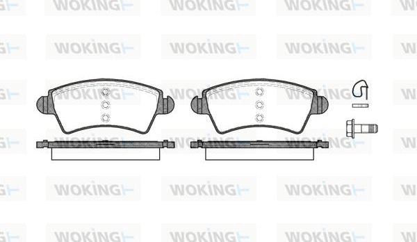 Woking P6263.10 - Тормозные колодки, дисковые, комплект autospares.lv