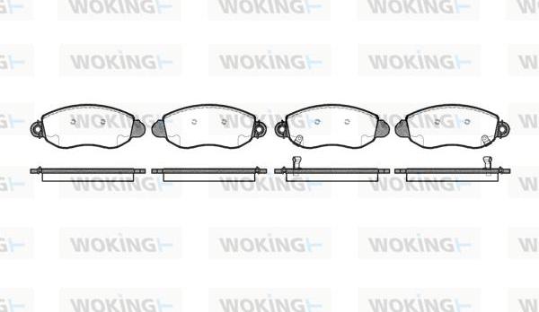 Woking P6723.02 - Тормозные колодки, дисковые, комплект autospares.lv