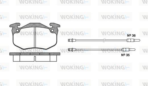 Woking P0443.14 - Тормозные колодки, дисковые, комплект autospares.lv
