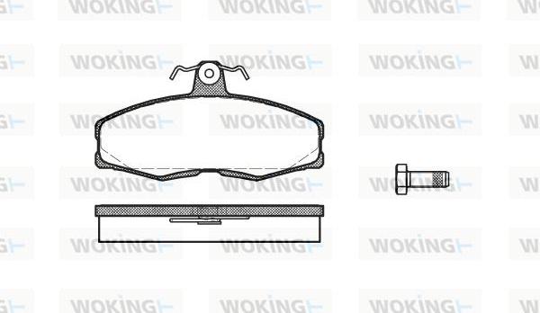 Woking P0543.00 - Тормозные колодки, дисковые, комплект autospares.lv