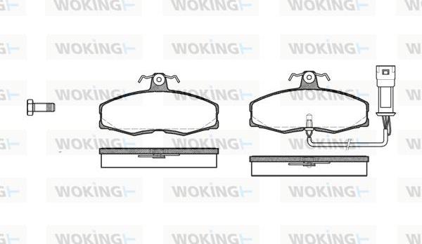 Woking P0543.02 - Тормозные колодки, дисковые, комплект autospares.lv