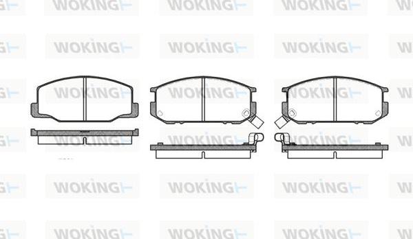 Woking P0523.02 - Тормозные колодки, дисковые, комплект autospares.lv
