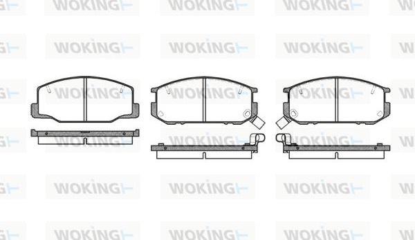 Woking P0523.12 - Тормозные колодки, дисковые, комплект autospares.lv