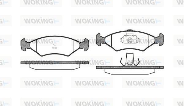 Woking P0193.10 - Тормозные колодки, дисковые, комплект autospares.lv