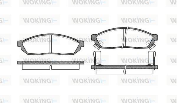 Woking P0113.02 - Тормозные колодки, дисковые, комплект autospares.lv