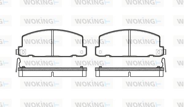 Woking P0813.04 - Тормозные колодки, дисковые, комплект autospares.lv