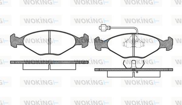 Woking P0243.02 - Тормозные колодки, дисковые, комплект autospares.lv