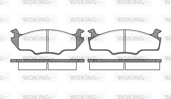 Woking P0213.10 - Тормозные колодки, дисковые, комплект autospares.lv